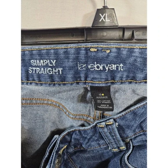 Lane Bryant Womens Jeans Size 16 Petite Simply Straight Mid Rise Medium Wash - Picture 16 of 16